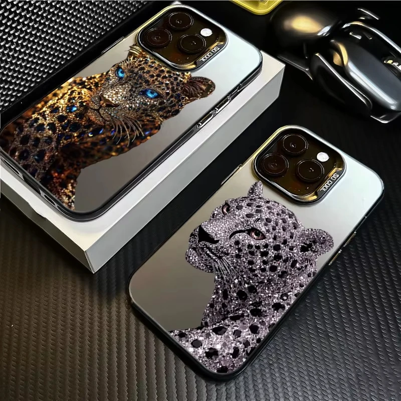 Gold and Silver Leopard Print Matte Phone Case