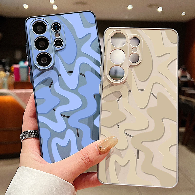 Striped Pattern Magnetic Phone Case Cover