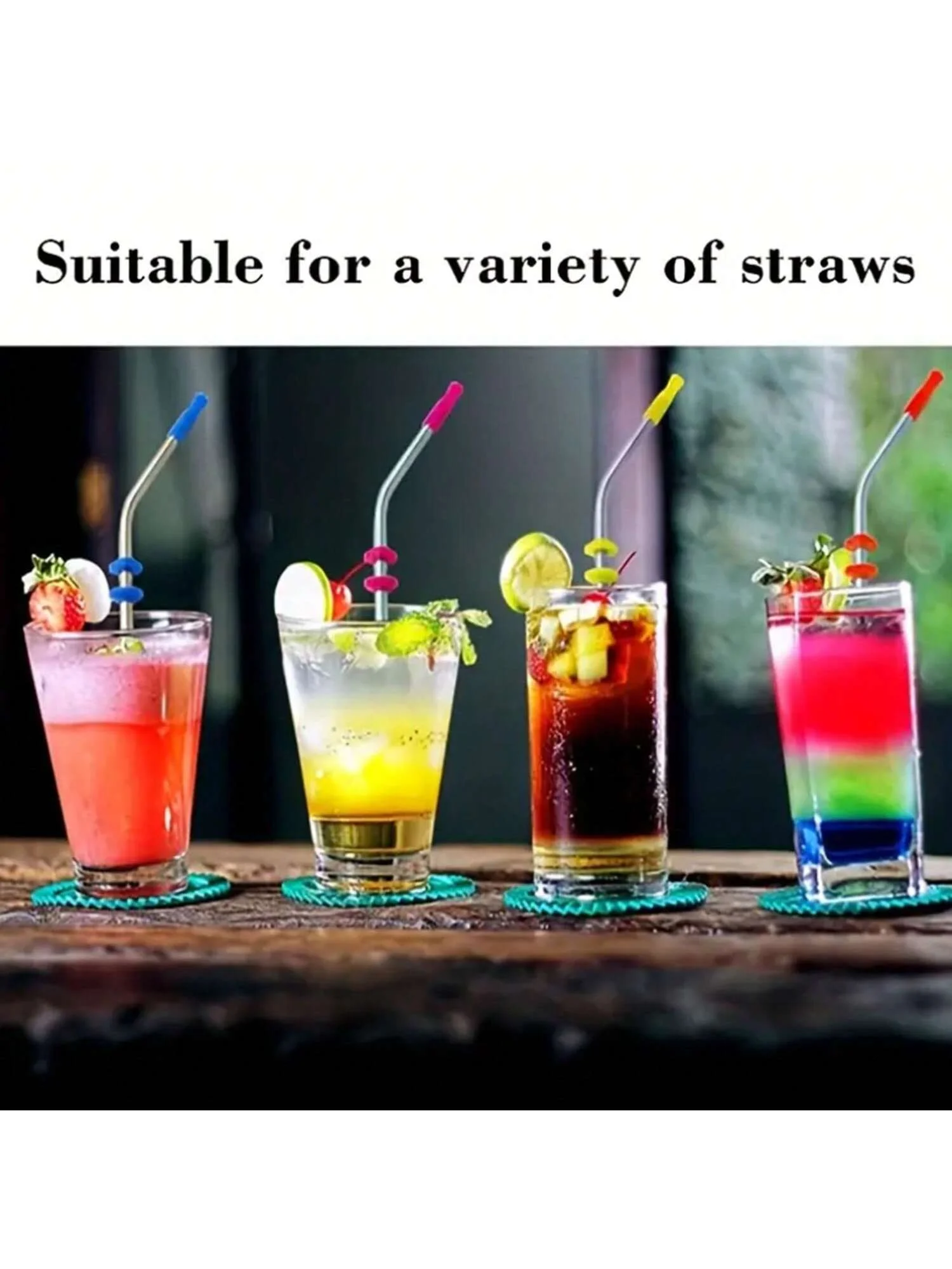 Reusable Silicone Straw Covers for Metal Straws (Color Varies)
