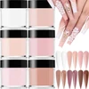 6Colors/Set Acrylic Powder Professional Pink Clear White Nude Polymer For Nails Extension 3D Tips Carving French Acrylic Powder 1