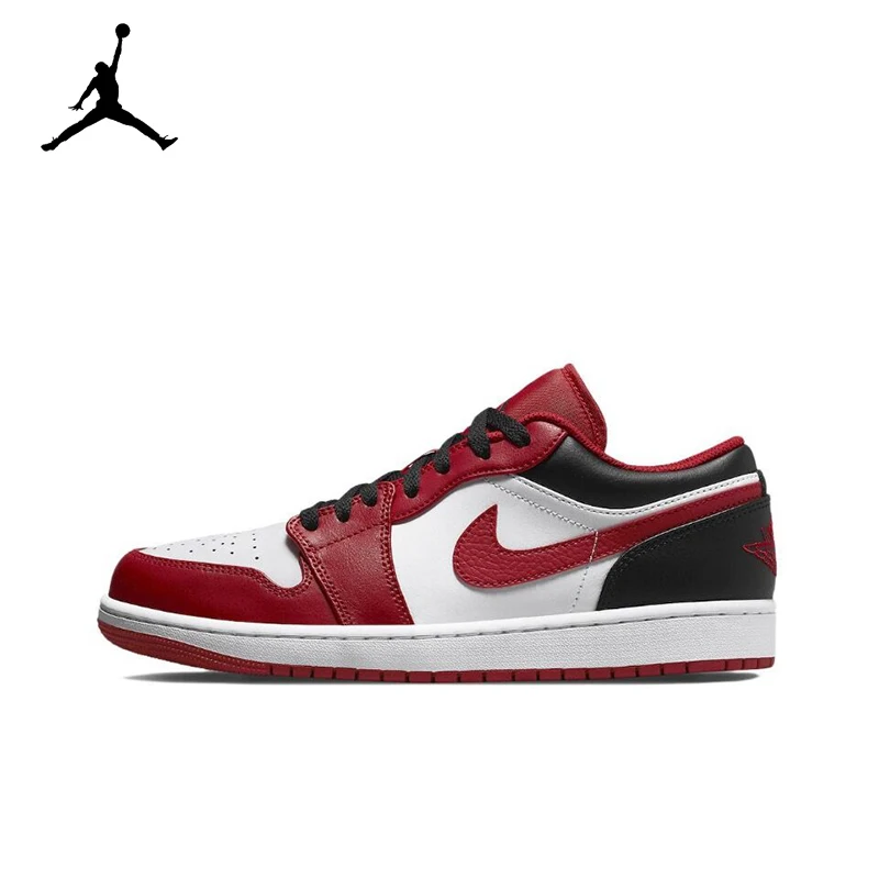 Originale Jordan Air Jordan 1 Low Antiscivolo Low Top Retro Scarpe Da Basket Sneakers Da Uomo Rosso E Bianco E Nero 553558-610