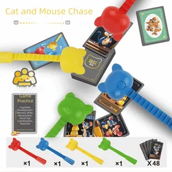 Whimsical Cat Chase: Fun & Educational Card Game for Logical Thinking and Memory Building (4 players)