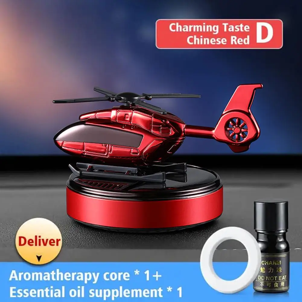 Car Air Freshener Solar Helicopter Interior Decoration Propeller Rotating Auto Flavoring Perfume Diffuser Supplies