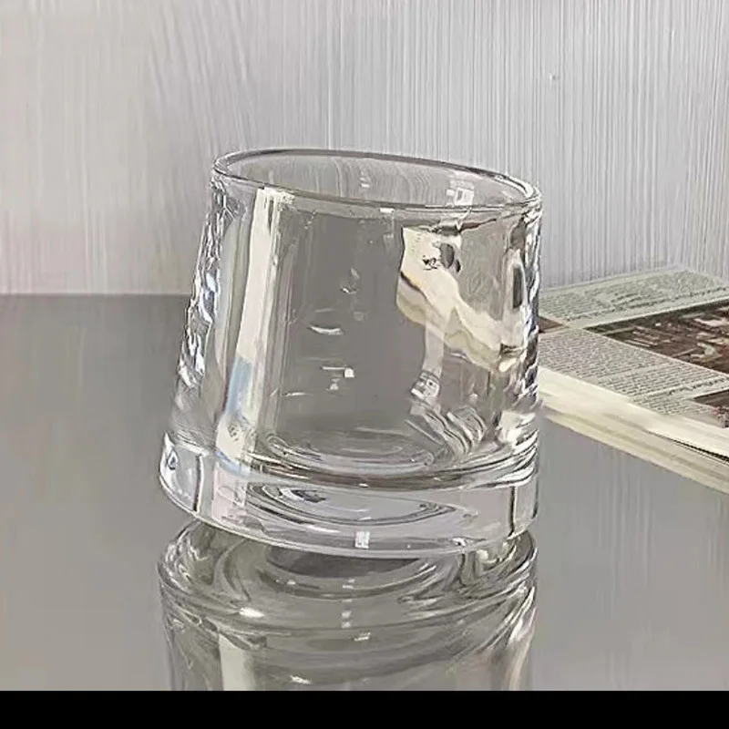 Spinning Cup 5oz 150ml Rotating Wine Glasses Thicken Whisky Vodka Glass for Bar Party Beer Mug Transparent Brandy Cup Drinkware