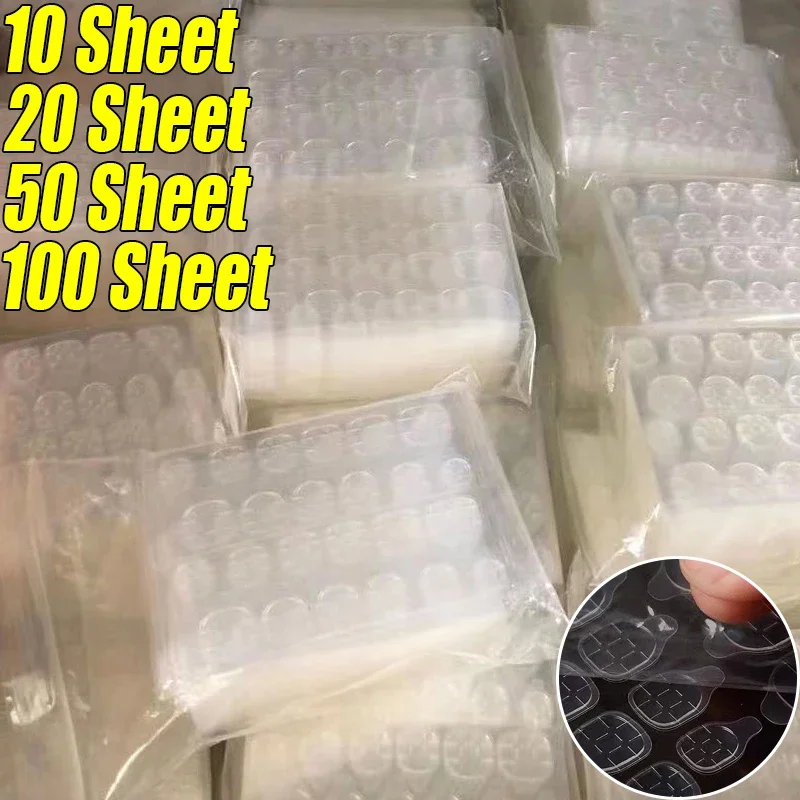 Double Sided Nail Glue Stickers Transparent Jelly Tips DIY Nail Art