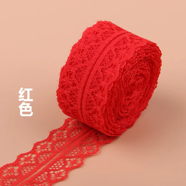 (10Meters/Roll) 3cm Non-Stretchy Lace Ribbon White Black Red Blue Purple Green Pink Yellow Orange DIY Crafts Flower Decoration