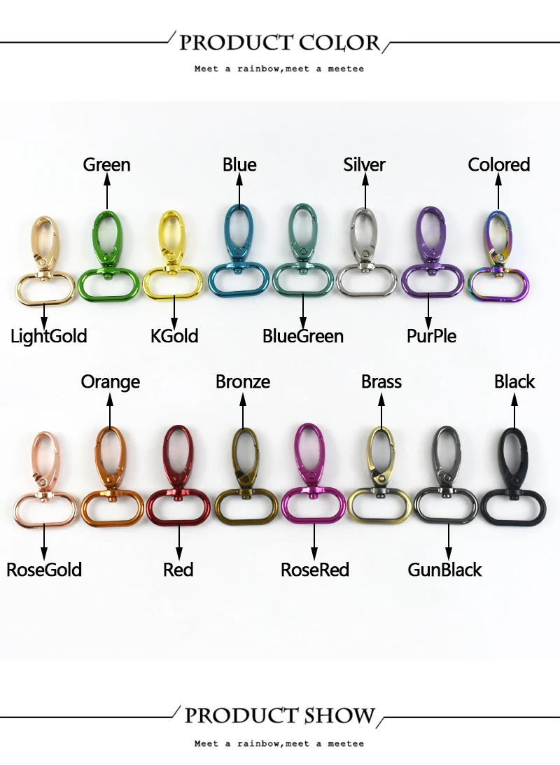 5/10Pcs 20-38mm Metal Hook Buckle for Bag Strap Swivel Lobster Clasp Dog Collar Carabiner Clip KeyChain Fastener Accessories