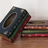Retro Wood Book Shape Tissue Box Rectangle Napkin Paper Holder Storage Case Tissue Holder Container Home Living Room Decoration 1