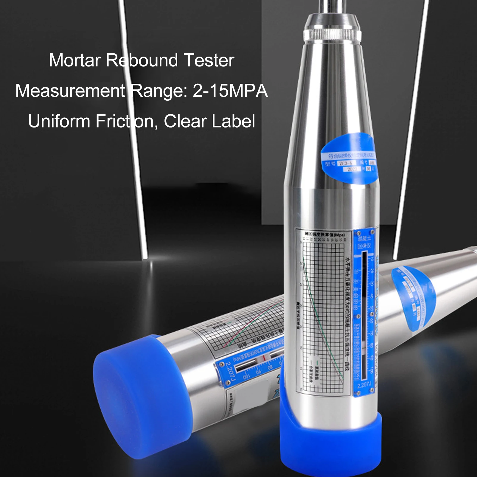 Mortar Hammer Concrete Strength Tester Stainless Steel Mechanical Resiliometer Test Meter 2‑15MPA Mortar Meter