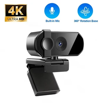 Webcam da 8 MP 4K Full HD per PC Sistema Android IOS Spina USB 2.0 30FPS Copertura per la privacy video Microfono incorporato Videocamera Web per riunioni