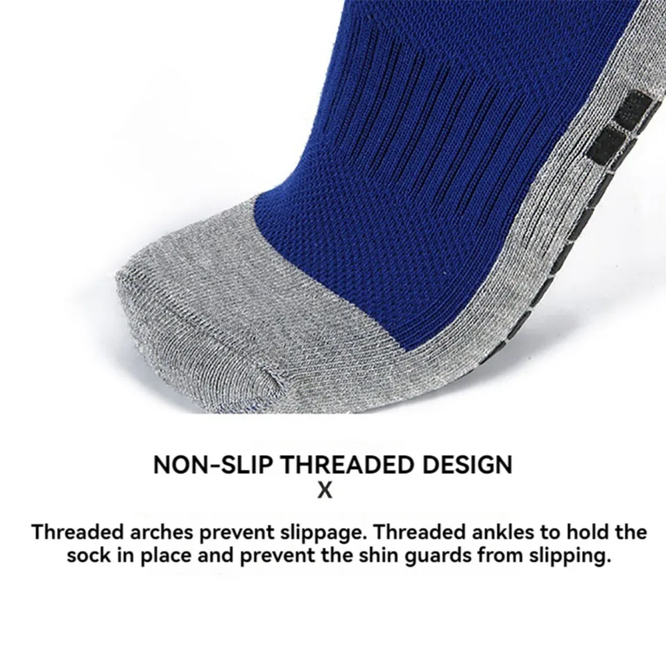 Loogdeel 1Pair 26-34 Knee-High Soccer Socks Children Long Tube Stockings Towels Thickened Bottom Girls Boys Football Sports Sock