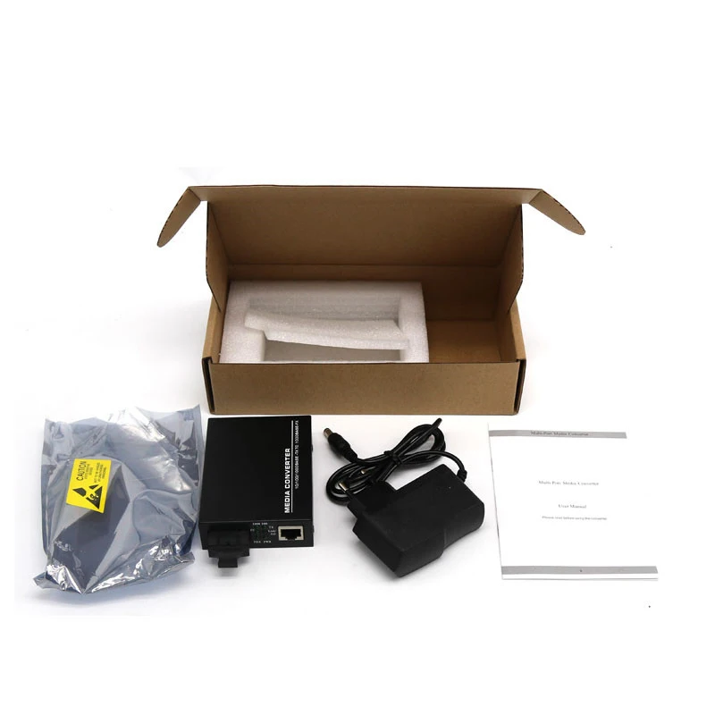 Saikiot SFP Media Converter 10/100/1000 Base Media Converter Fiber Optic