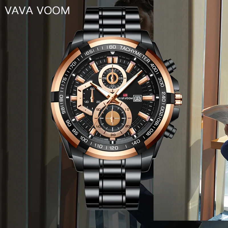 

VAVA VOOM Men Quartz Watches Top Brand Luminous Date Waterproof Sport wristwatch Business Fashion Watch Male Orologio da uomo