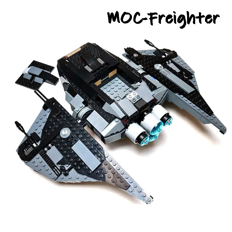 MOC Starship Freighter Set mit Drehflügeln für kreative Kinder