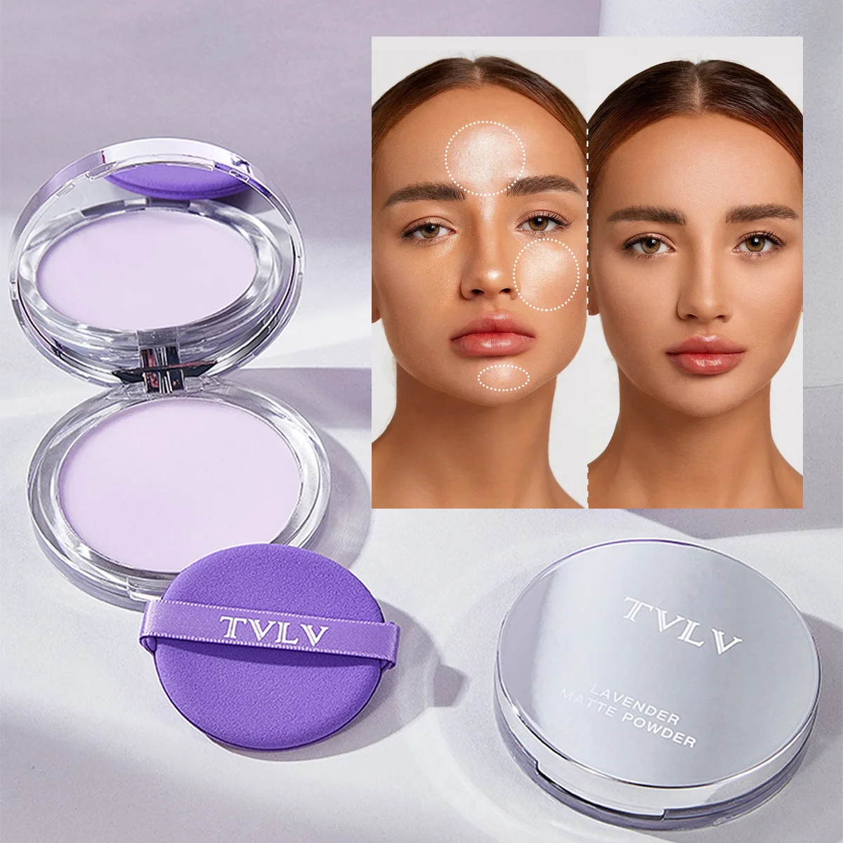 Waterproof Violet Cream powder Natural Stick Facial Long term Oil Control Easy Apply Makeup Powder Cosmetics 1 Waterproof Violet Cream powder Natural Stick Facial Long term Oil Control Easy Apply Makeup Powder Cosmetics 1
