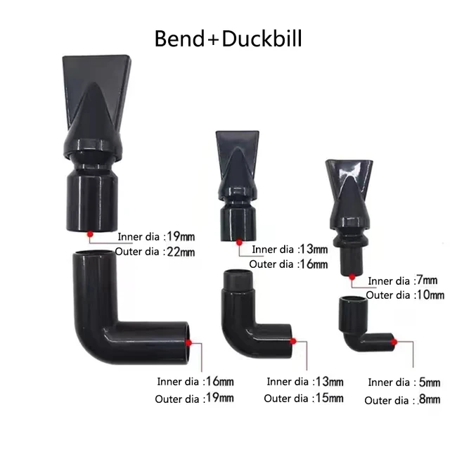 1 ชิ้นถังปลาปั๊ม Duckbill หัวฉีดปรับ Aquarium ปั๊มกรองน้ําหมุน Outlet กลับท่อเชื่อมต่อท่อประปา 3