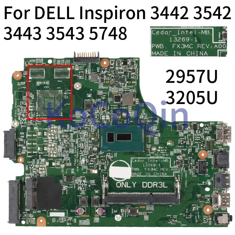 Placa-mãe Portátil 132691 para Dell Inspiron 15r 3442 3542 3443 3543 5748 07g1cd 0gjc23 0thvgr 0r0r20 0v28dp