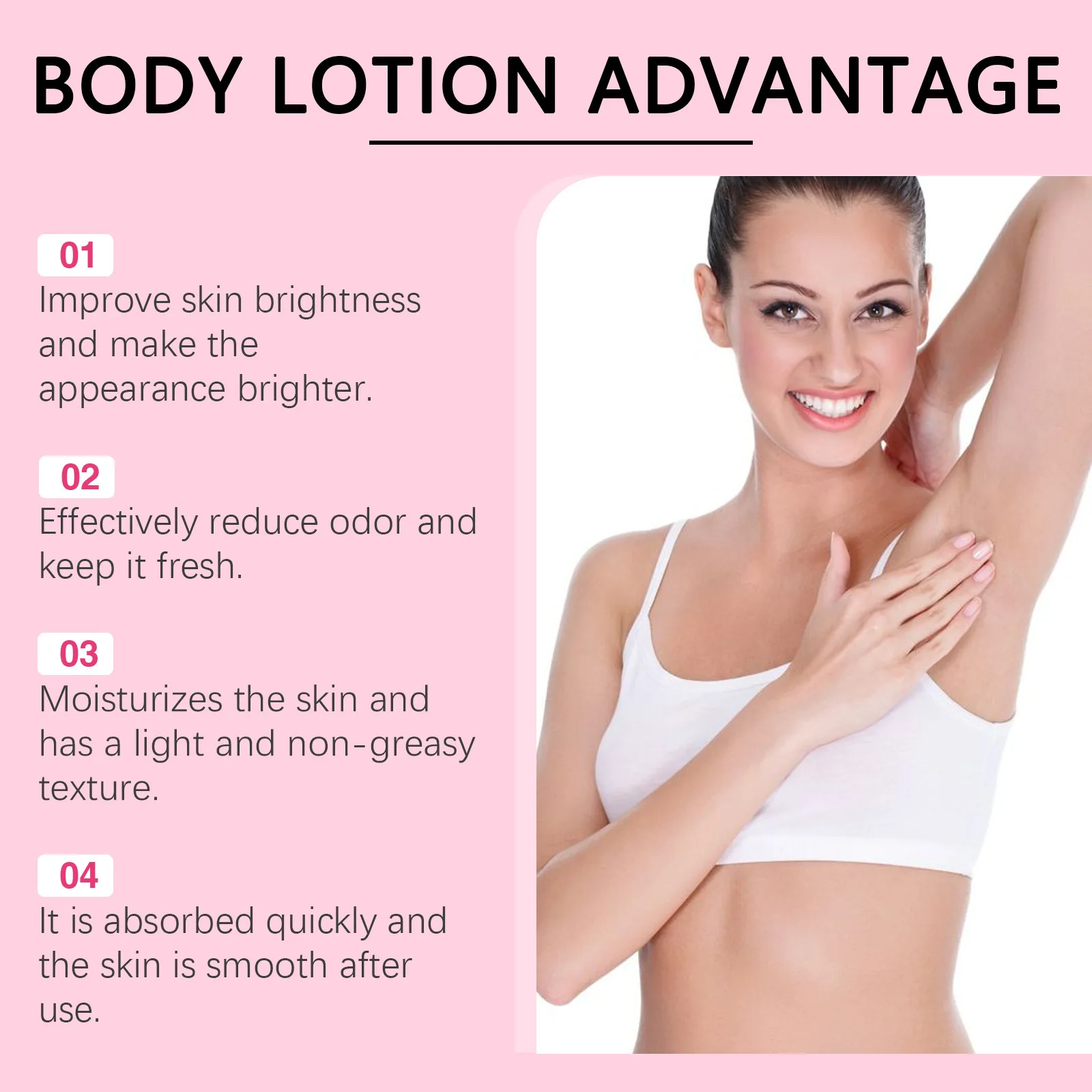Body Lotion Odor Removal Long Lasting Fragrance Aroma Underarm Deodorant Brighten Smooth Moisturizer Refreshing After Bath Cream 4