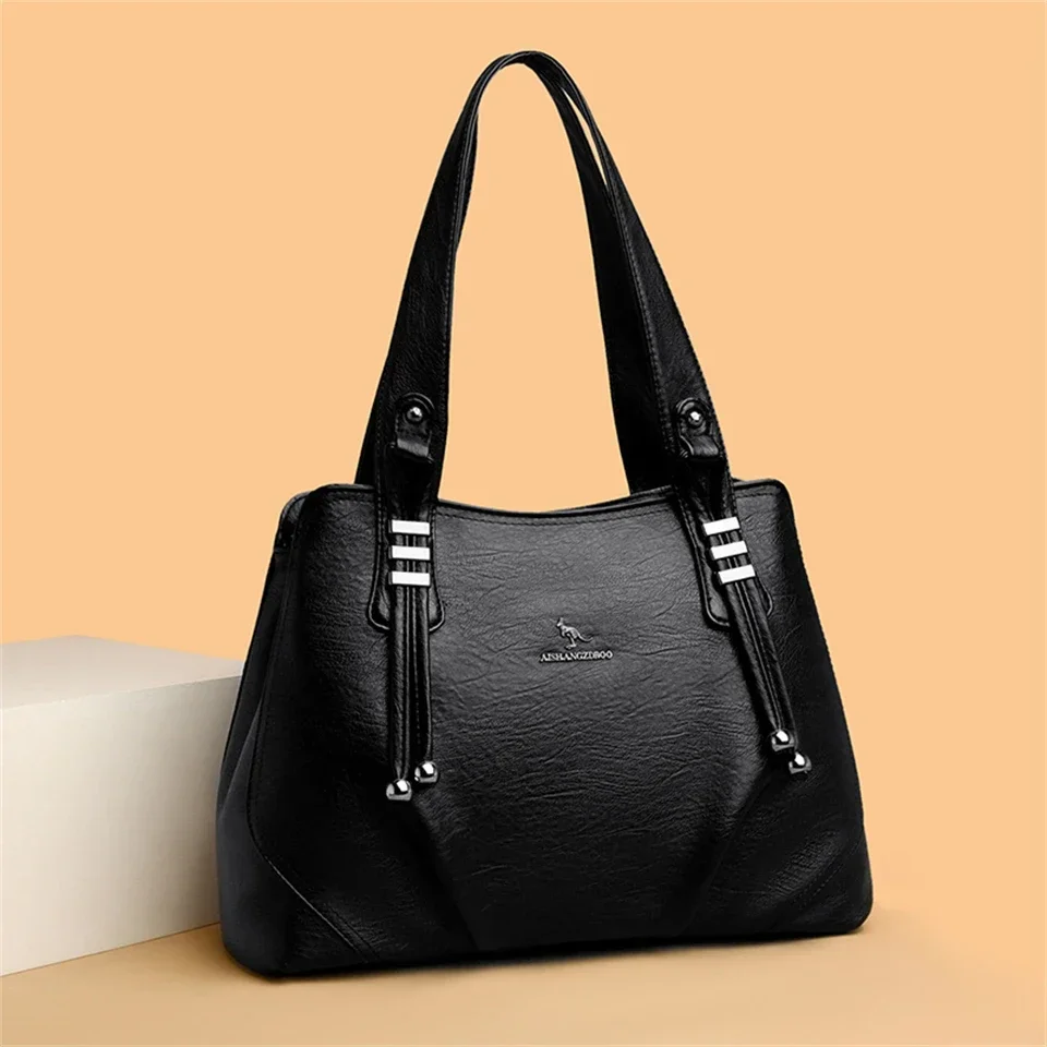 Shoulder Bag Leather Handbag Women Handbags 3 Layers Shoulder Crossbody