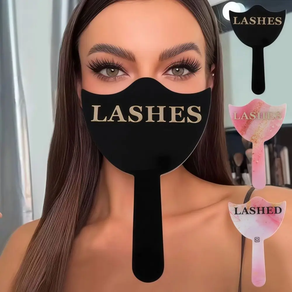 휴대용 속눈썹 기술자 사진 소품 아크릴 거울 소셜 미디어 속눈썹 미용 거울 부드러운 PVC 속눈썹 살롱 속눈썹 카드