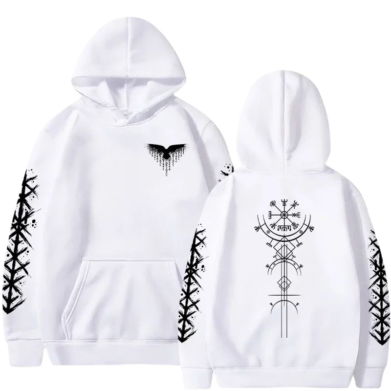 Men's Ancient Viking Rune Pattern Hoodie Sweatshirt