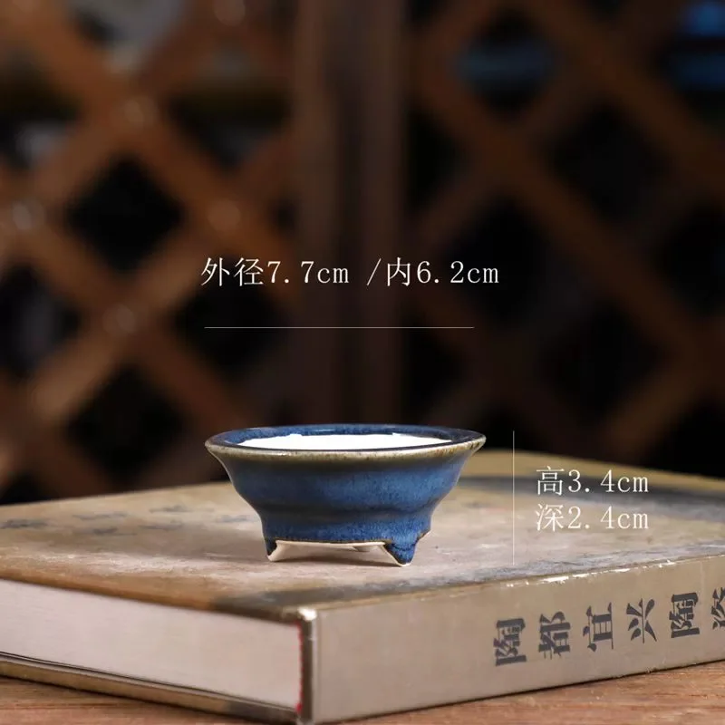 Colorful Ceramic Bonsai Flower Pot, Chinese Glass, Small Vase, Garden Table, Home Decoration