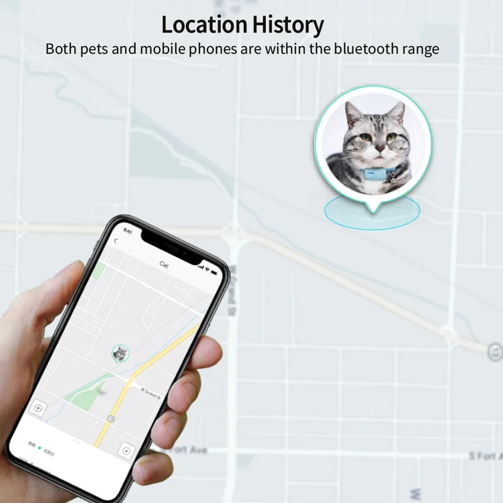 Smart Bluetooth Tracker Waterproof Pet Bluetooth Locator Anti-lost Collar Dog Cat Smart Positioning Tracker Lightweight Tracking Locator Pet Tracker