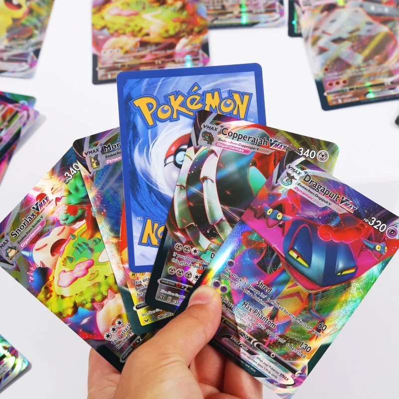 81-10 Pcs Pokemon Cards English Vmax GX Diamond Shining and Colorful Energy  Card German Spanish French Pikachu Card Kids Toys