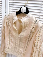 طقم مكشكش مطرز للنساء ، كم طويل ، علوي قائم ، تنورات بخصر مرتفع ، أطقم نسائية ، جديد ، ربيع ، سادة ، 3WQ9865 1