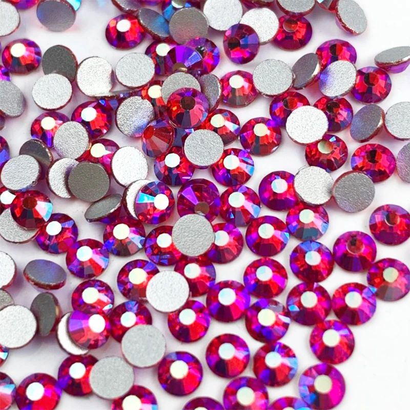 

Wholesale 100Gross 10bags/lot SS6 8 10 12 16 20 Flatback AB Color Glass Rhinestone Bulk Package Non Hotfix Crystal Stone