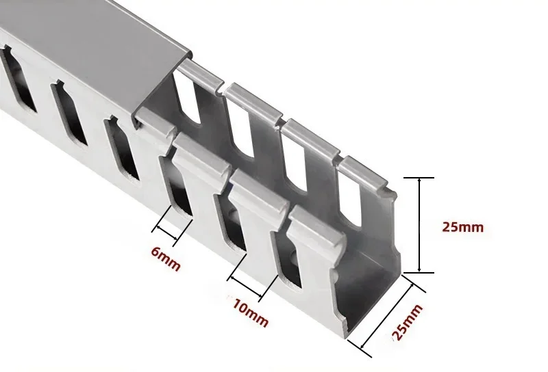 Flame Retardant PVC Cable Management Tray with Open Slot Channel - Desk Wire Organizer and Industrial Cabinet Box Raceway