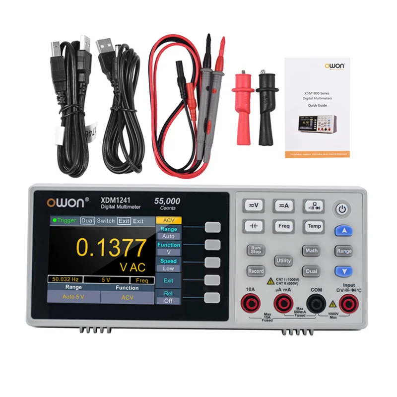 OWON XDM1041 XDM1241 Digital Multimeter USB Multimeter Test Meter DC/AC Current Voltage Portable Benchtop True RMS 1/2