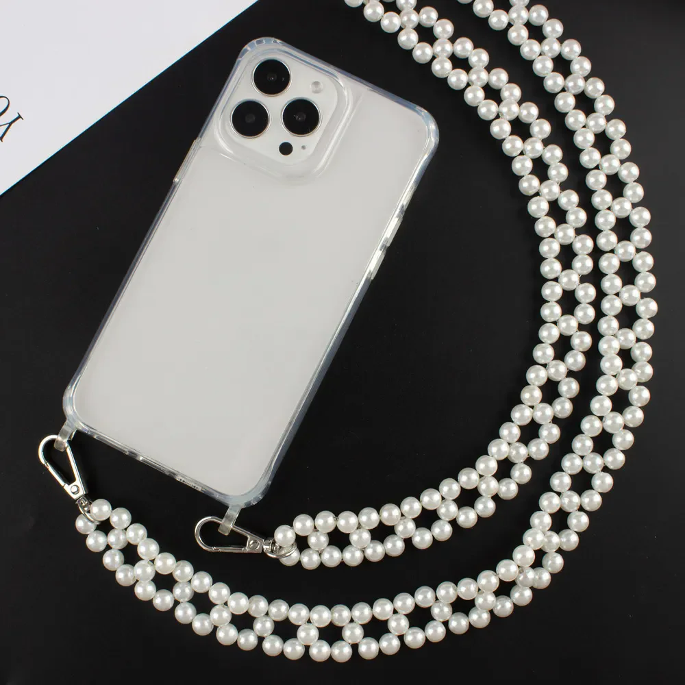 Luxurious Knitted Pearl Beaded Lanyard and Handbag Chain Strap