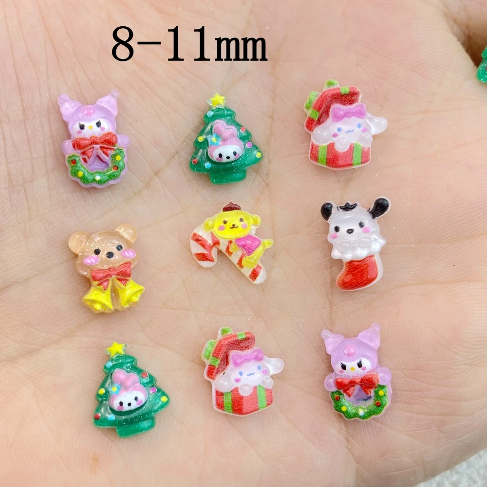 Cute Resin Mini Cartoon Animal Christmas Series Flat Back Manicure Parts Embellishments Hair Bows 50Pcs resin nail art crafts cartoon animals nail art accessories cartoon animal nail art crafts resin embellishments
