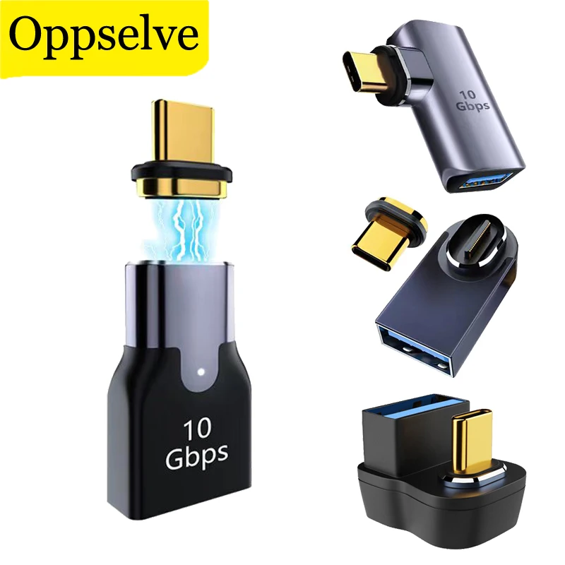 

USB 3.0 Data Transfer Magnetic OTG Adapter USB C To USB A Fast Charge Elbow Converter For Laptop Macbook Pro Samsung S23 Xiaomi