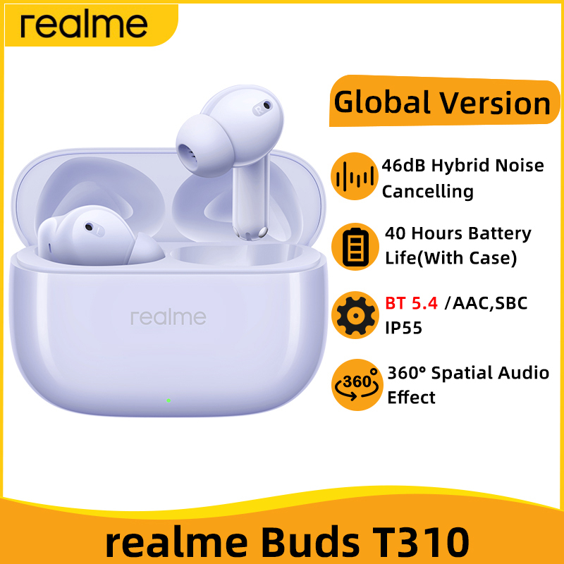 Global Version realme Buds T310  Active Noise Cancelling True Wireless Earphone 46dB TWS Earphone 40 Hours  For realme 13 PRO