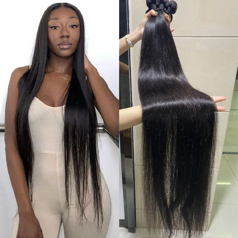 Straight Human Hair Bundles 24 26 28 Inch Brazilian Hair Weave Bundles  Natural Color Hair Extensions 1 3 4 Bundles Thick Remy - Hair Weaving -  AliExpress