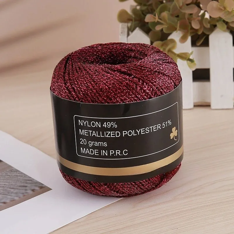 Luxurious Metallic PET Thread - 120 Meters of 2mm Gold & Silver Yarn for Hand Knitting, DIY Crafts, and Decorative Embroidery