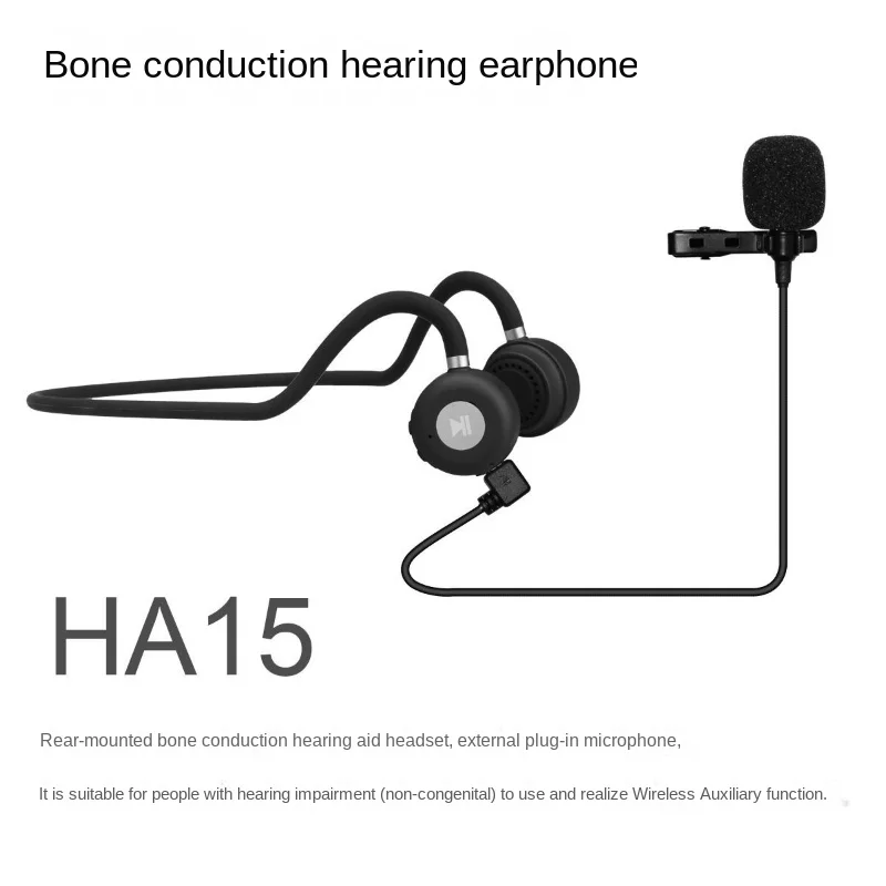 Auxiliar Bone Conduction Fones de Ouvido Dobrável e Impermeável Adequado para Pessoas com Impacto Auditivo Novo Huhd-ha15