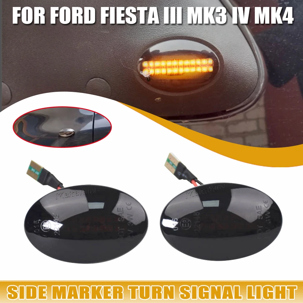 thumbnail image 2 of Amber Side Indicator Repeater Lens Light For Ford Fiesta MK3/MK4, KA, Mondeo MK1, Transit | Left/Right 2 of 13
