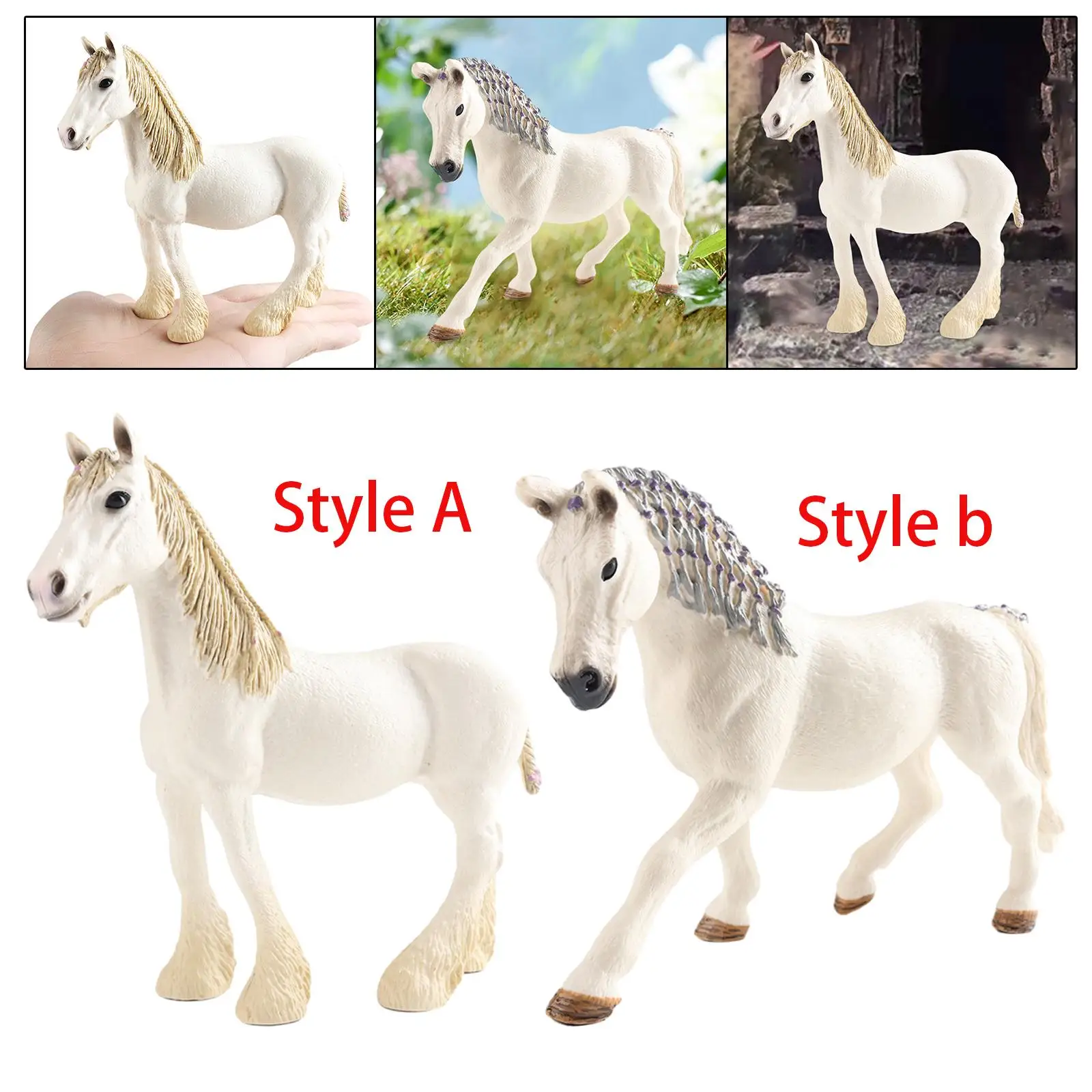 

Horse Figures Decorative Playset Pretend Realistic Small Wildlife Statue for Ages 3+ Boy Girl Party Favors Gifts Ornament