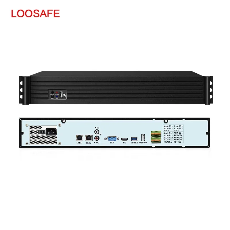 Loosafe 슈퍼 NVR 64/128 채널 울트라 4K H.265 네트워크 비디오 레코더 얼굴 인식