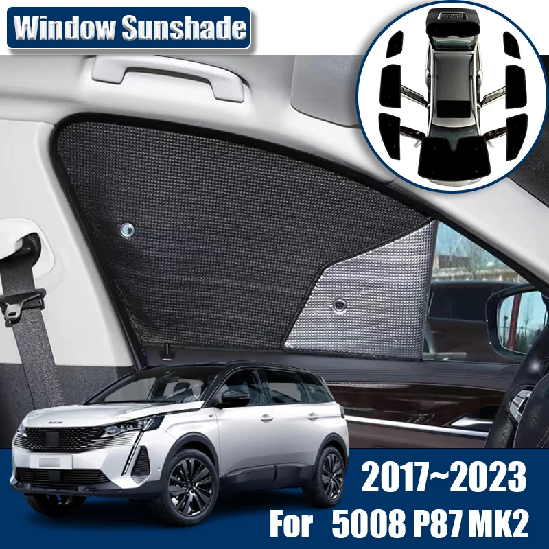 Car Anti-UV Visor Sunshades Windshield Sun Blind Cover Interior Parts For Peugeot 5008 P87 MK2 car sunshade windshield sunshade windshield sun shade