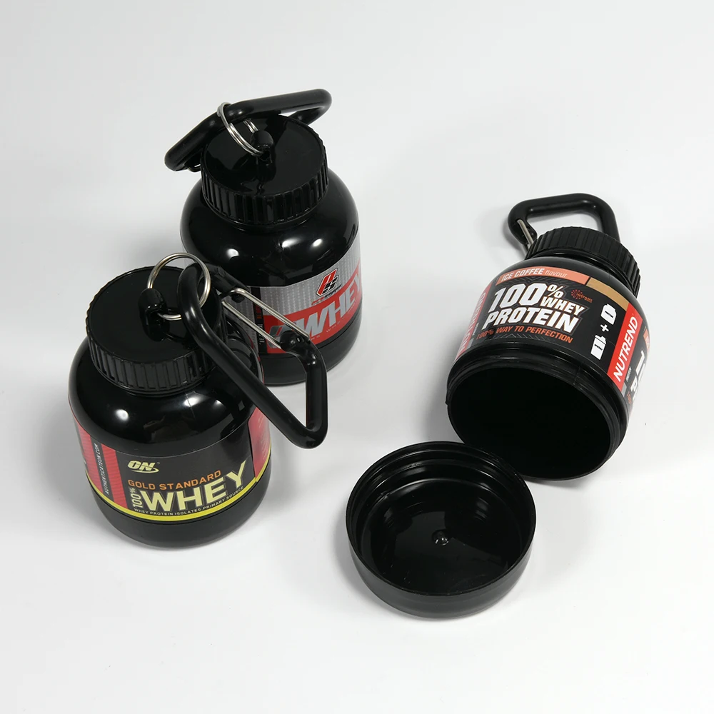 Protein Powder Bottle Portable Protein Powder Bottle With Whey Keychain Health Funnel Medicine Box Small Water Cup Outdoor camping Container
