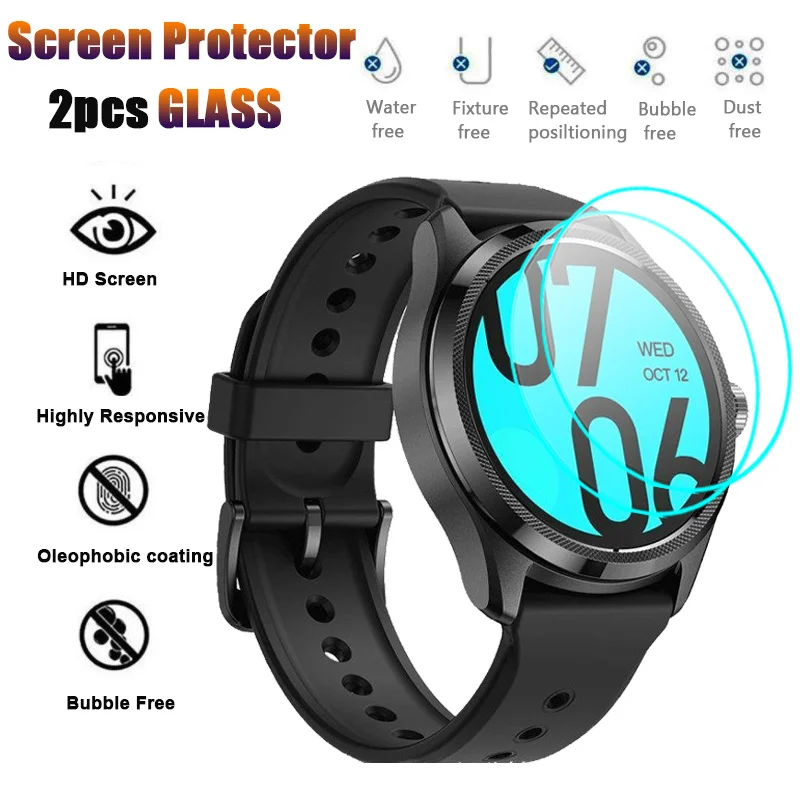 스마트워치 방수 시계 보호 필름 커버 유리, 2.5D 강화 유리 스크린 보호대, TicWatch Pro 5 Pro5, 2PCs