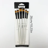 6pcs Artist Paint Brush Set for Acrylic Oil Gouache Watercolor Painting, Premium Nylon Hair Art Paint Brushes Flat Shapes 2