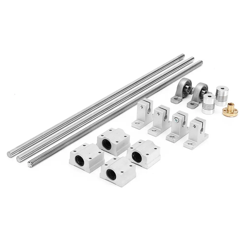 

Guide for CNC Linear Rail Shaft Rod T8 Dual Lead Screw Sliders Coupling Support Blocks 300mm Kp008 Sk8 Bearings SC8UU