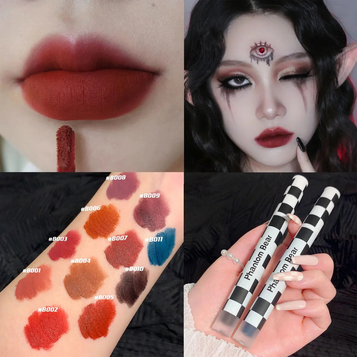 

Black Waterproof Lipstick Sexy Red Lip Lip Gloss Lip Stick Matte Velvet Lip Glaze Lip Makeup Cosmetics Smog Purple Labiales