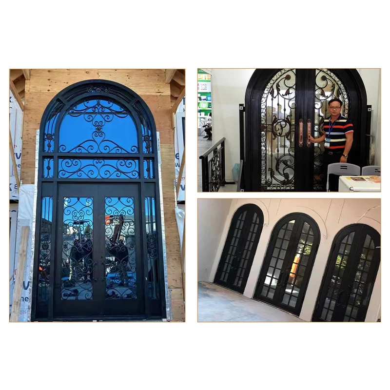 Home Villa Steel French Wrought Iron Doors Railings Fences Balustrades Driveway Gates Designs images - 6