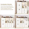 75" Tall Farmhouse 2 Doors Armoire Wardrobe Closet with LED,Freestanding Closet Wardrobe Cabinet for Bedroom with Hanging Rod 5